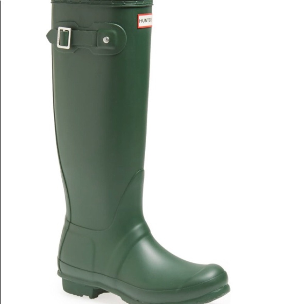 Brand new Hunter Green Tall Rain Boots Size 8